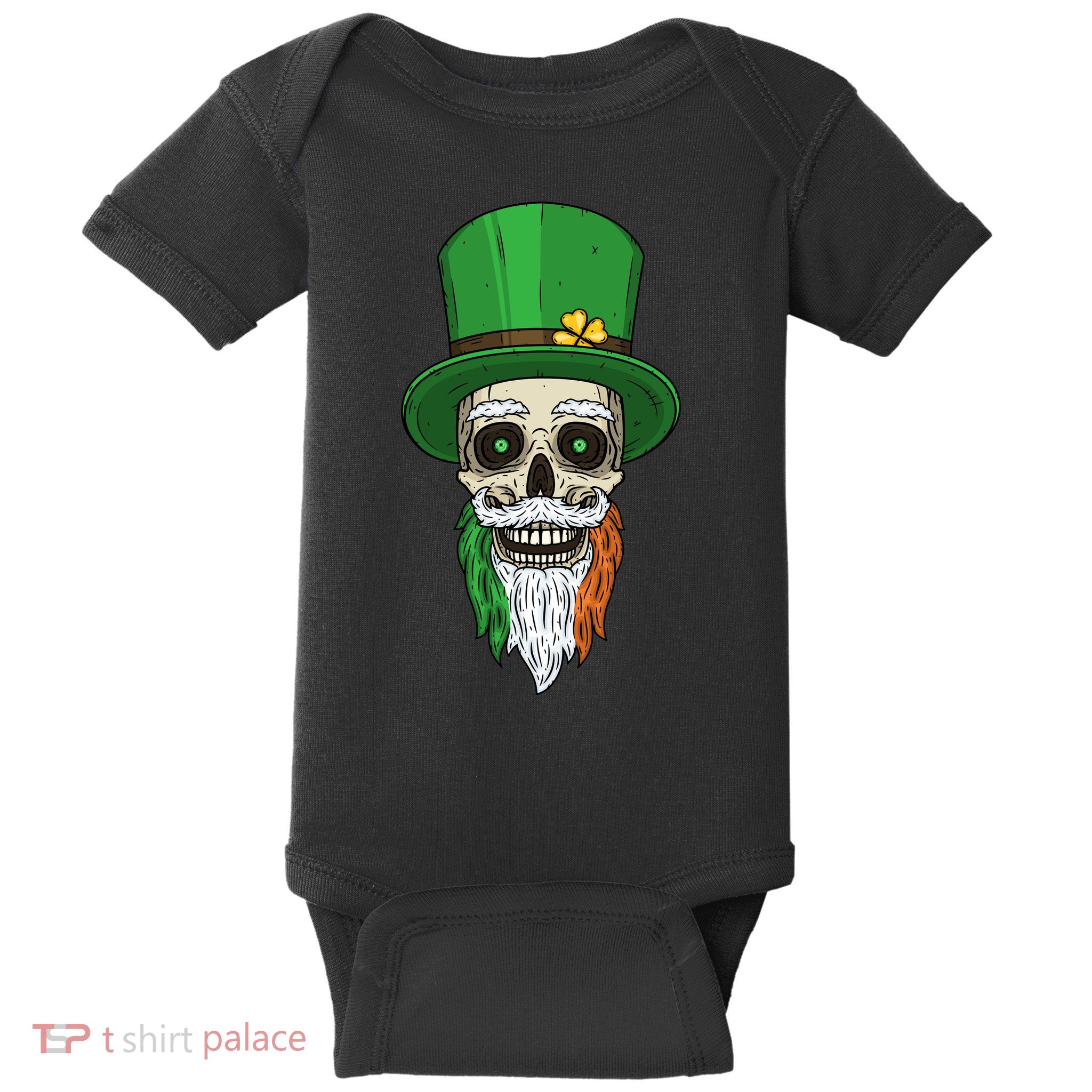 Irish Bearded Skull Baby Bodysuit