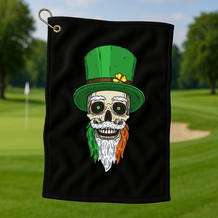Irish Bearded Skull Golf Towel