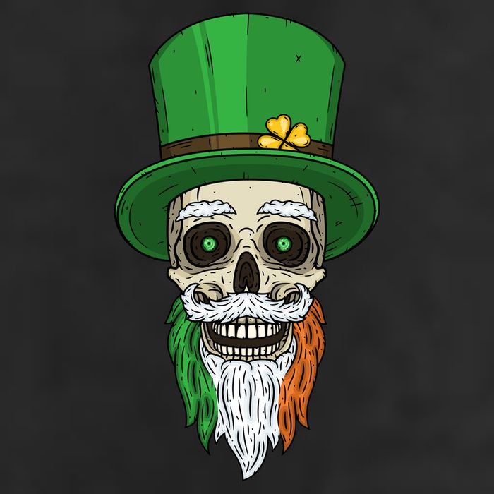 Irish Bearded Skull Golf Towel