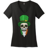 Irish Bearded Skull Women's V-Neck T-Shirt