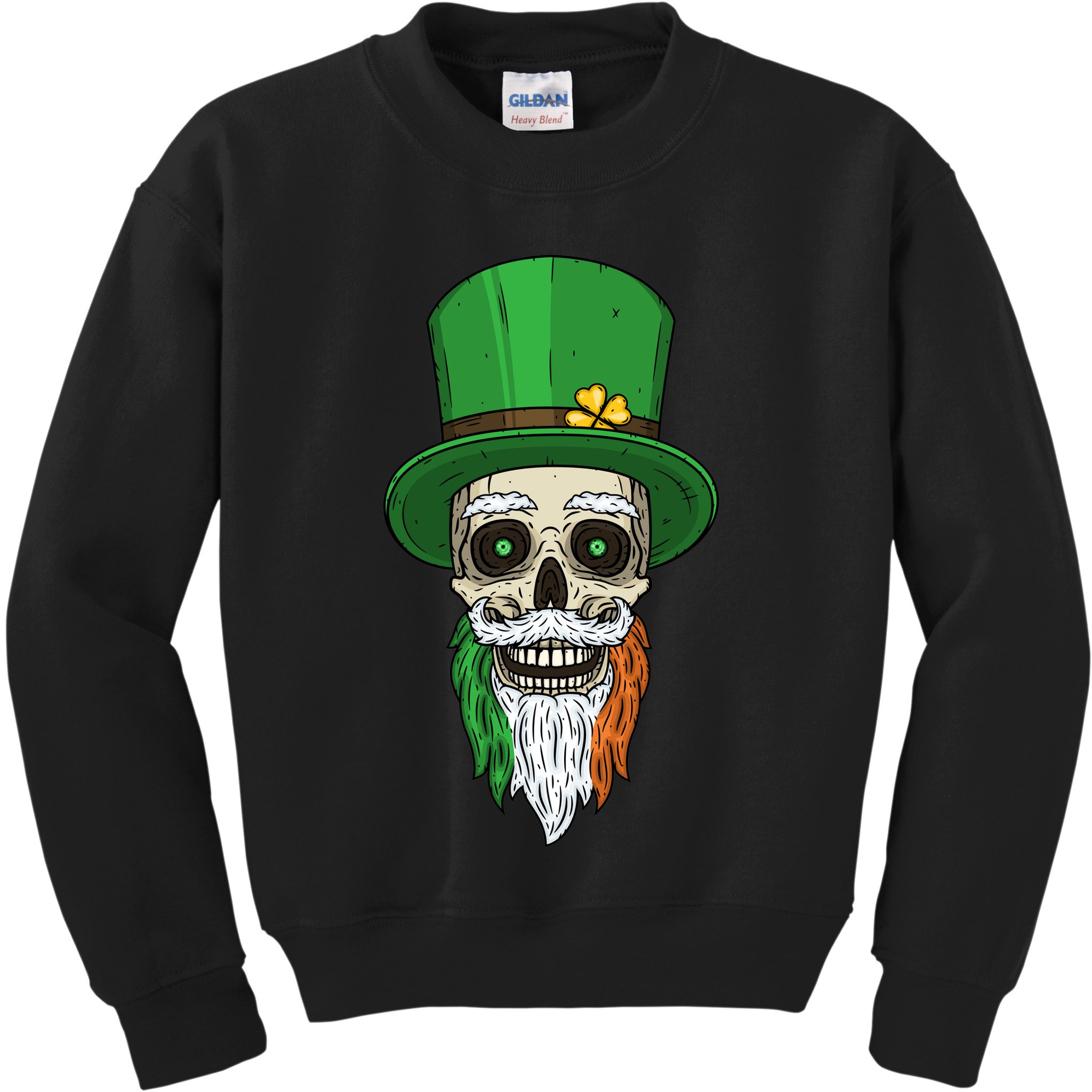 Irish Bearded Skull Kids Sweatshirt