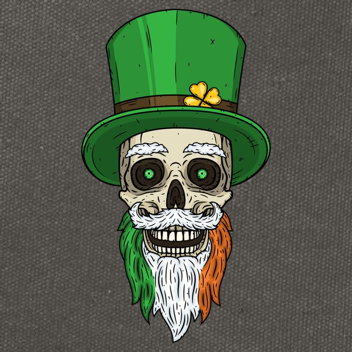 Irish Bearded Skull Cotton Canvas Backpack