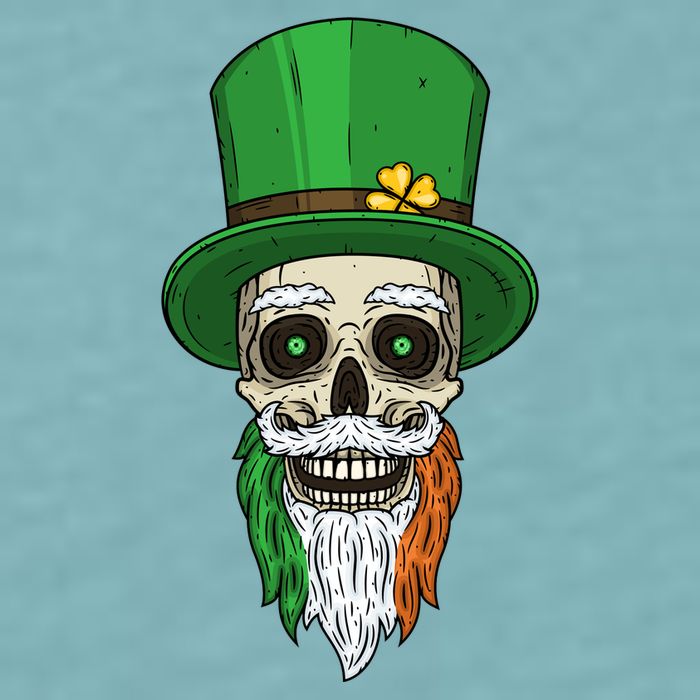 Irish Bearded Skull Sueded Cloud Jersey T-Shirt