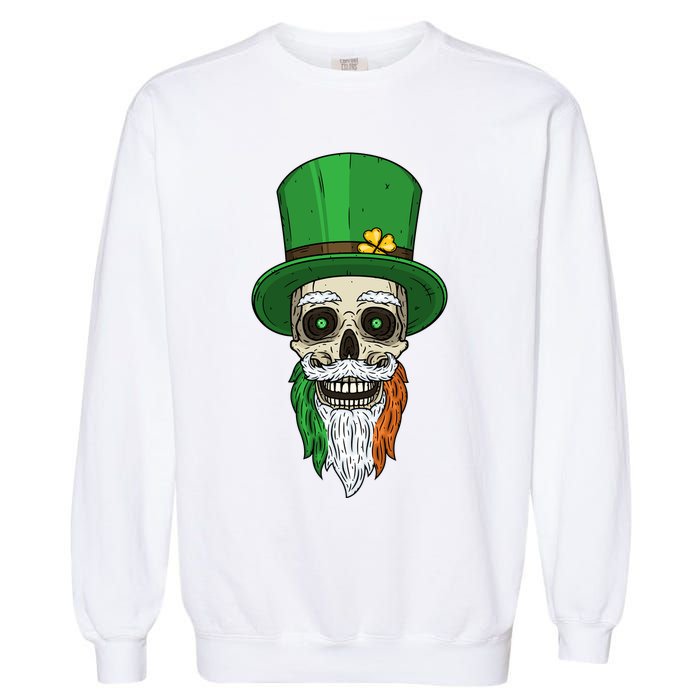 Irish Bearded Skull Garment-Dyed Sweatshirt