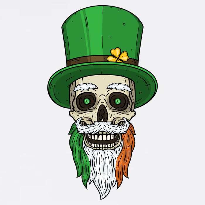 Irish Bearded Skull Garment-Dyed Sweatshirt