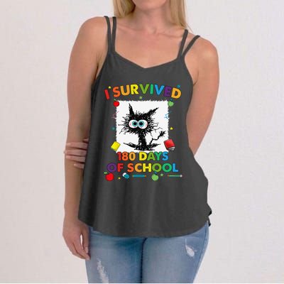 I Survived 180 Days Of School Funny Last Day Of School Women's Strappy Tank