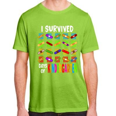 I Survived 100 Days Of Kindergarten Teacher 100th Day Gift Adult ChromaSoft Performance T-Shirt