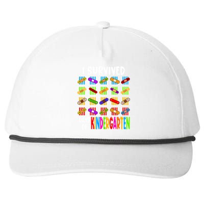 I Survived 100 Days Of Kindergarten Teacher 100th Day Gift Snapback Five-Panel Rope Hat