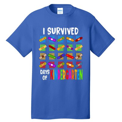 I Survived 100 Days Of Kindergarten Teacher 100th Day Gift Tall T-Shirt