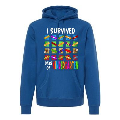 I Survived 100 Days Of Kindergarten Teacher 100th Day Gift Premium Hoodie