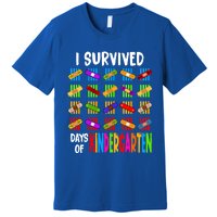 I Survived 100 Days Of Kindergarten Teacher 100th Day Gift Premium T-Shirt