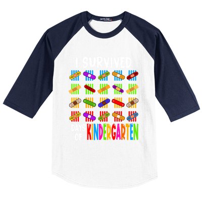 I Survived 100 Days Of Kindergarten Teacher 100th Day Gift Baseball Sleeve Shirt