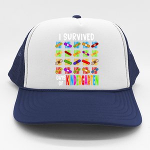 I Survived 100 Days Of Kindergarten Teacher 100th Day Gift Trucker Hat