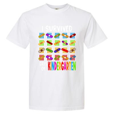 I Survived 100 Days Of Kindergarten Teacher 100th Day Gift Garment-Dyed Heavyweight T-Shirt