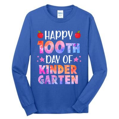 I Survived 100 Days Of School Team Kindergarten Cute Teacher Great Gift Tall Long Sleeve T-Shirt