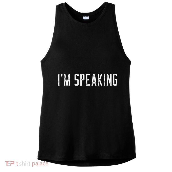IM Speaking 2020 Vice President Debate Funny Gift Ladies PosiCharge Tri-Blend Wicking Tank