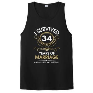 I Survived 34 Years Of Marriage 34th Wedding Anniversary PosiCharge Competitor Tank