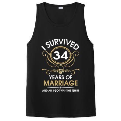 I Survived 34 Years Of Marriage 34th Wedding Anniversary PosiCharge Competitor Tank