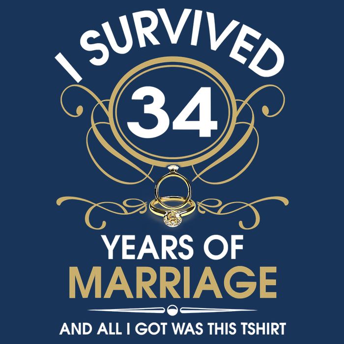 I Survived 34 Years Of Marriage 34th Wedding Anniversary 7 Panel Mesh Trucker Snapback Hat