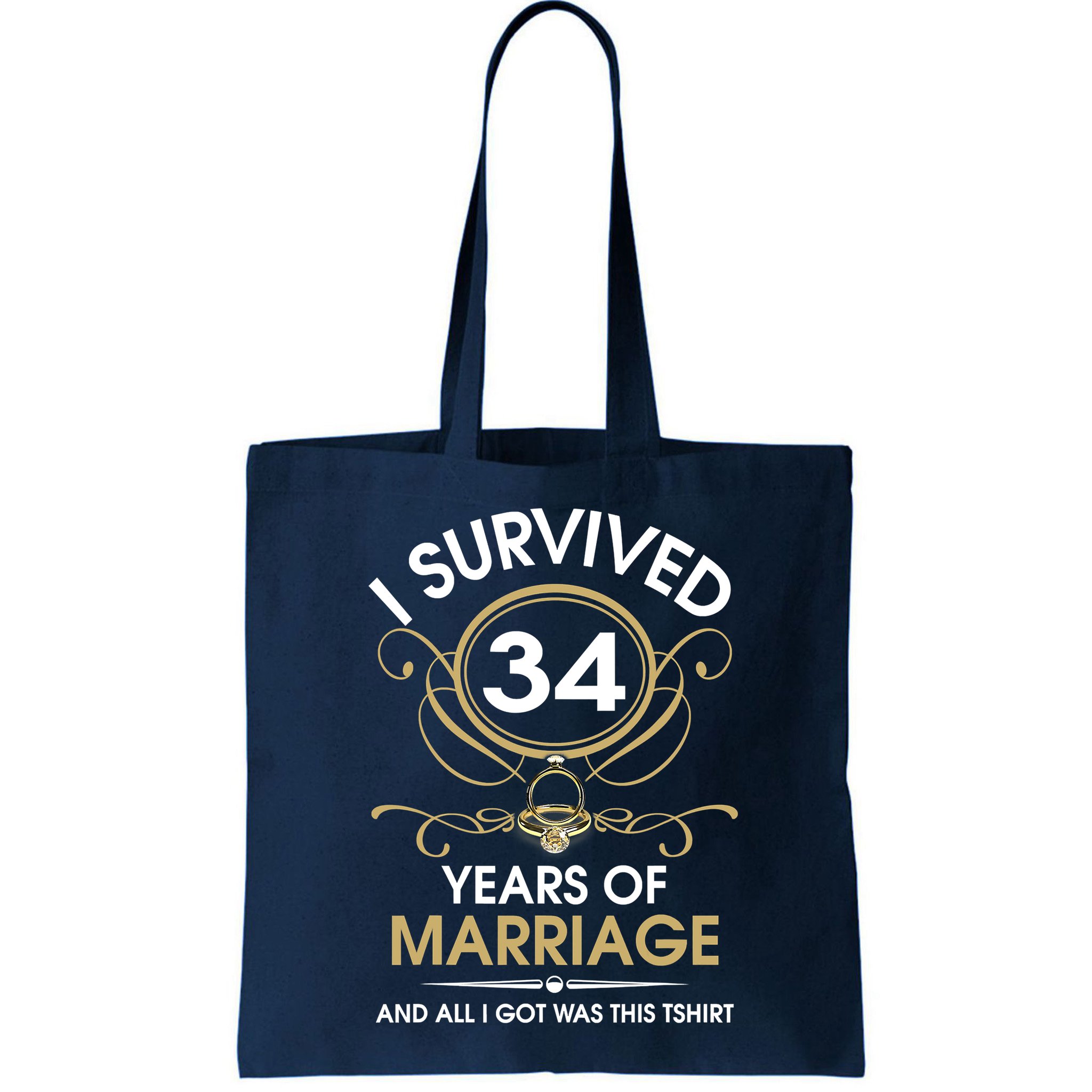 I Survived 34 Years Of Marriage 34th Wedding Anniversary Bag
