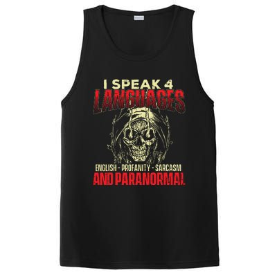 I Speak 4 Languages Ghost Hunting Paranormal Researcher PosiCharge Competitor Tank