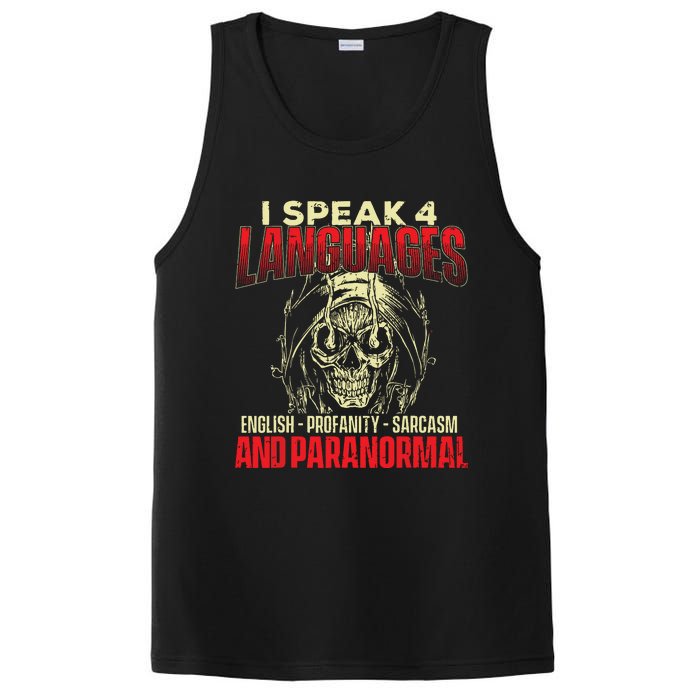 I Speak 4 Languages Ghost Hunting Paranormal Researcher PosiCharge Competitor Tank