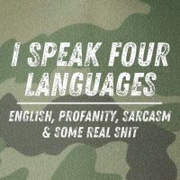 I Speak 4 Languages: English Profanity Sarcasm & Real Shit Legacy Tie Dye Trucker Hat