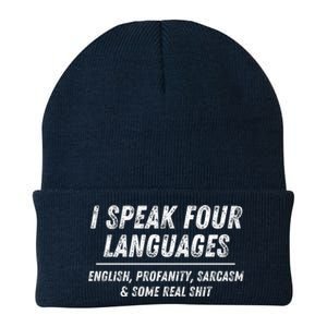 I Speak 4 Languages: English Profanity Sarcasm & Real Shit Knit Cap Winter Beanie