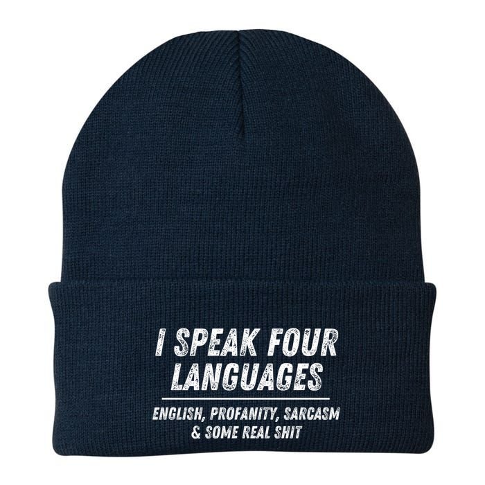 I Speak 4 Languages: English Profanity Sarcasm & Real Shit Beanie