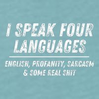 I Speak 4 Languages: English Profanity Sarcasm & Real Shit Sueded Cloud Jersey T-Shirt