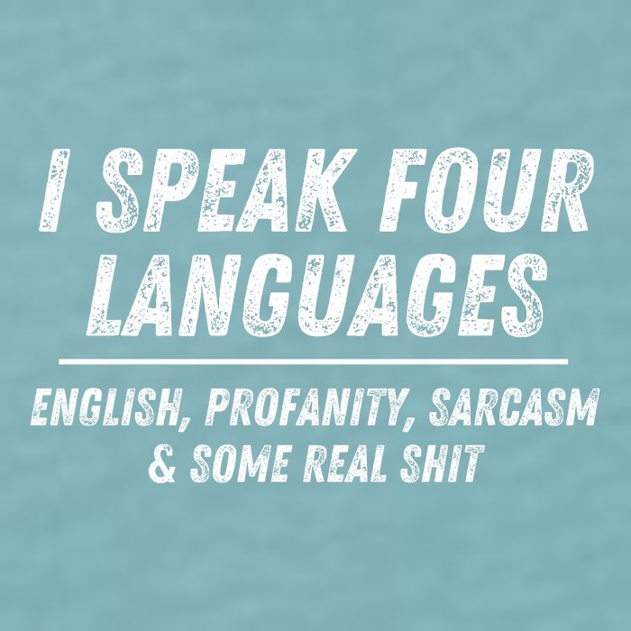 I Speak 4 Languages: English Profanity Sarcasm & Real Shit Sueded Cloud Jersey T-Shirt