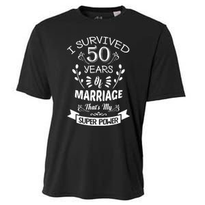 I Survived 50 Years Of Marriage Wedding Gift - Husband Wife Cooling Performance Crew T-Shirt