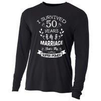 I Survived 50 Years Of Marriage Wedding Gift - Husband Wife Cooling Performance Long Sleeve Crew