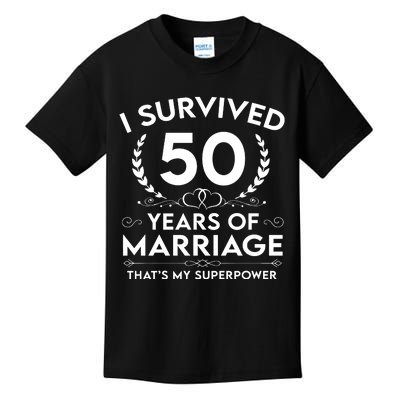 I Survived 50 Years Of Marriage Kids T-Shirt