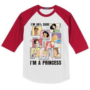 I'm Sure 99% I'm A Princess Princess Group Box Cute For Lover Gift Idea Kids Colorblock Raglan Jersey