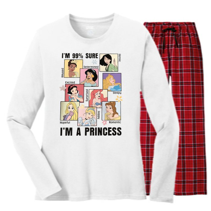 I'm Sure 99% I'm A Princess Princess Group Box Cute For Lover Gift Idea Women's Long Sleeve Flannel Pajama Set 