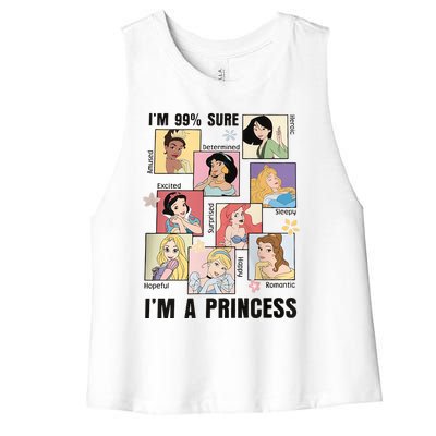 I'm Sure 99% I'm A Princess Princess Group Box Cute For Lover Gift Idea Women's Racerback Cropped Tank