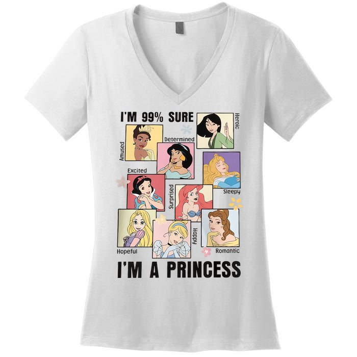 I'm Sure 99% I'm A Princess Princess Group Box Cute For Lover Gift Idea Women's V-Neck T-Shirt