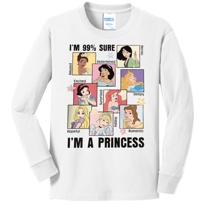 I'm Sure 99% I'm A Princess Princess Group Box Cute For Lover Gift Idea Kids Long Sleeve Shirt