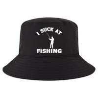 I Suck At Fishing Funny Fishermen Meme Fisher Lover Cool Comfort Performance Bucket Hat