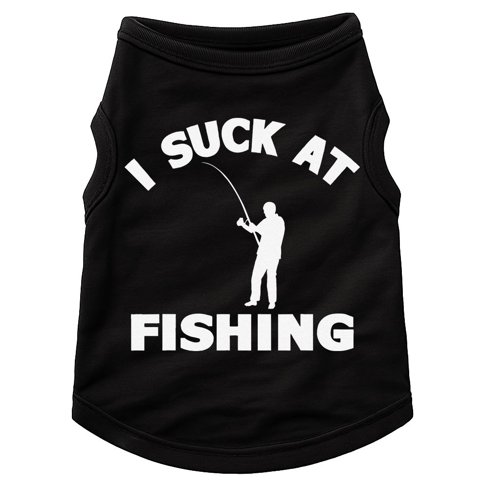 I Suck At Fishing Funny Fishermen Meme Fisher Lover Doggie Tank
