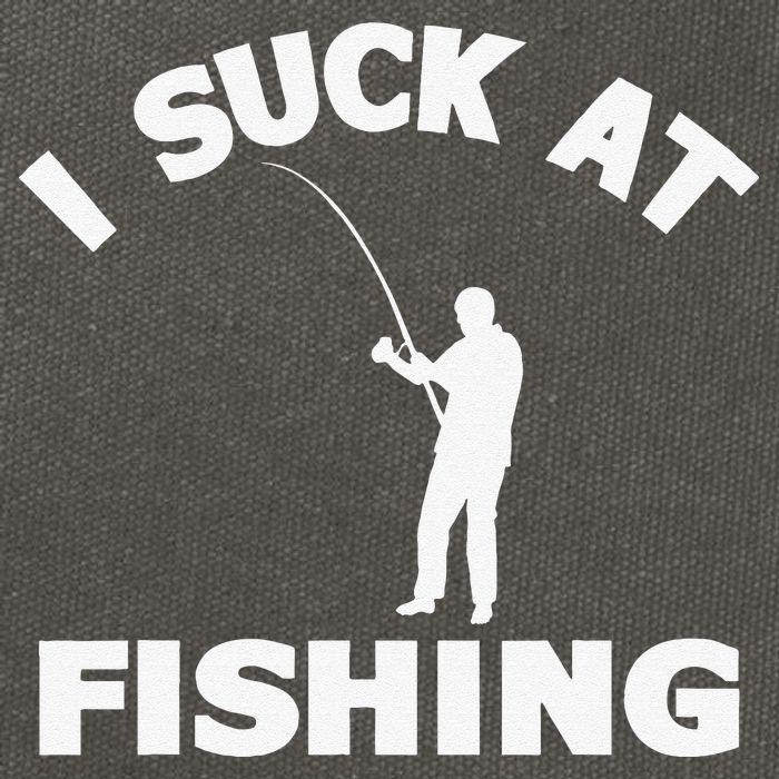 I Suck At Fishing Funny Fishermen Meme Fisher Lover Cotton Canvas Backpack
