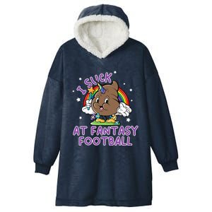 I Suck At Fantasy Football Funny Football Loser Hooded Wearable Blanket