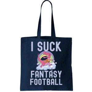 I SUCK AT FANTASY FOOTBALL TREX RAINBOW LOSER Tote Bag