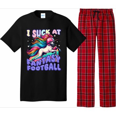 I Suck At Fantasy Football Unicorn Rainbow Loser Pajama Set