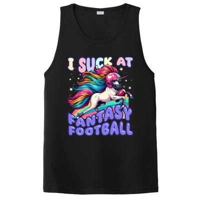 I Suck At Fantasy Football Unicorn Rainbow Loser PosiCharge Competitor Tank