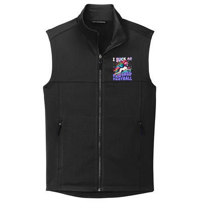 I Suck At Fantasy Football Unicorn Rainbow Loser Collective Smooth Fleece Vest