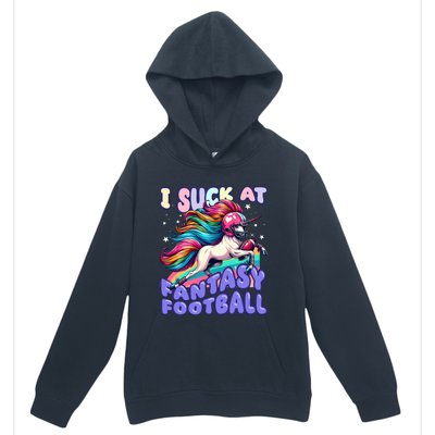 I Suck At Fantasy Football Unicorn Rainbow Loser Urban Pullover Hoodie