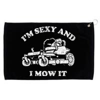 IM Sexy And I Mow It Riding Lawn Mower Dad Mowing Lawn Grommeted Golf Towel