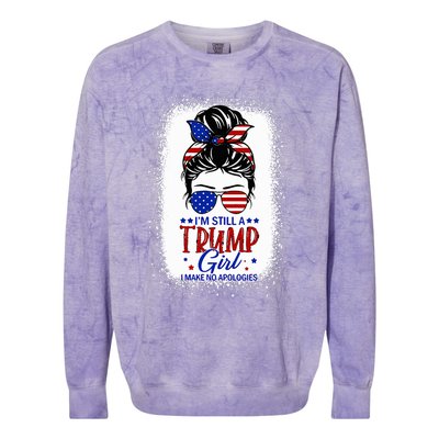 IM Still A Trump Girl I Make No Apologies Trump 2024 Colorblast Crewneck Sweatshirt